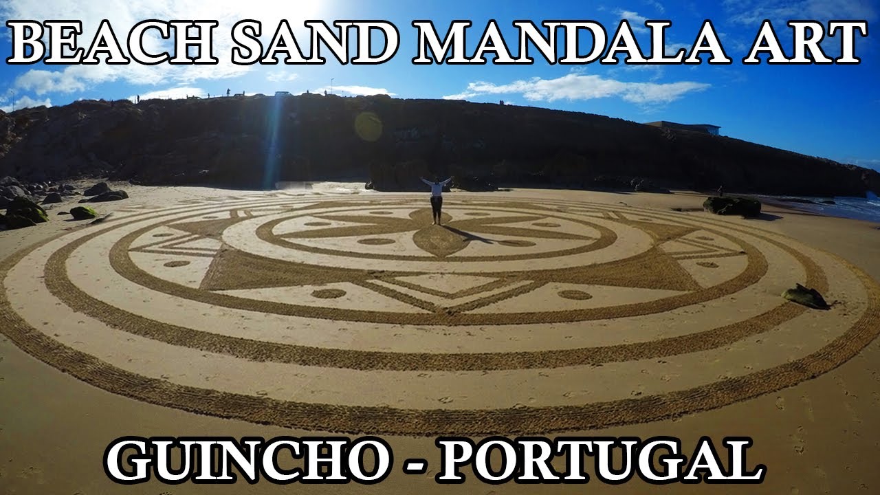 Mandala Beach Sand Art Timelapse - Praia do Guincho - Portugal