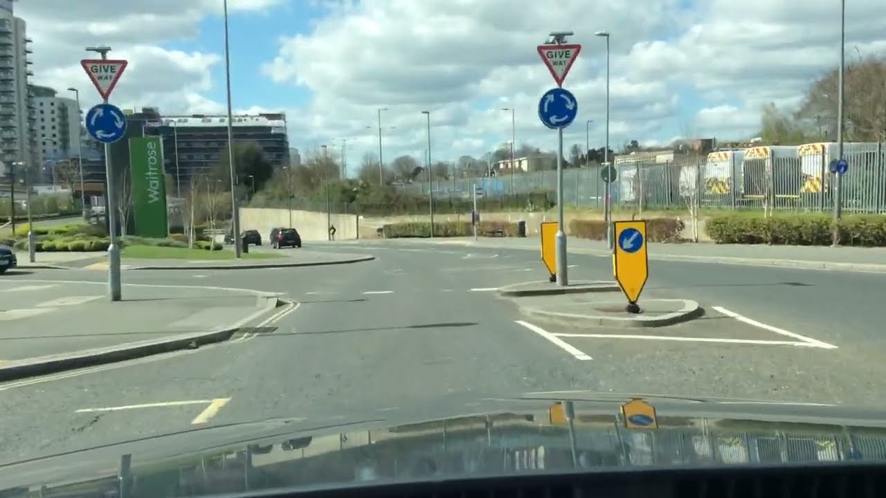 Eastrop Roundabout from Basing View Taking 2nd Exit to Shops, Basingstoke Driving Test Route Help