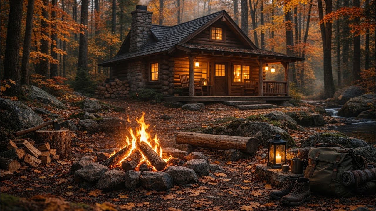Come and sit by the campfire at the cabin