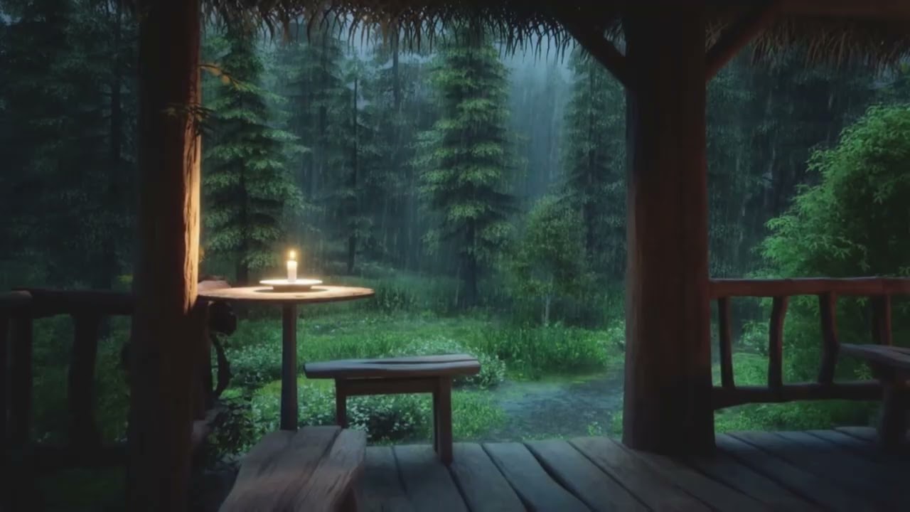 Rainy Forest Sanctuary 🕯️ | 15 Minute Calming Rain for Sleep and Study