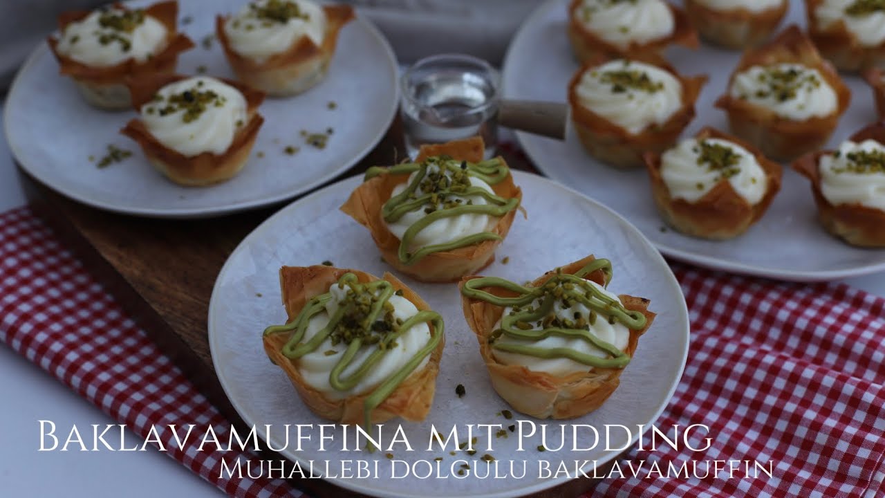 Muhallebi dolgulu Baklava Muffin / Baklavamuffins mit Sahne-Pudding! Ihr werdet es LIEBEN!EİD Rezept