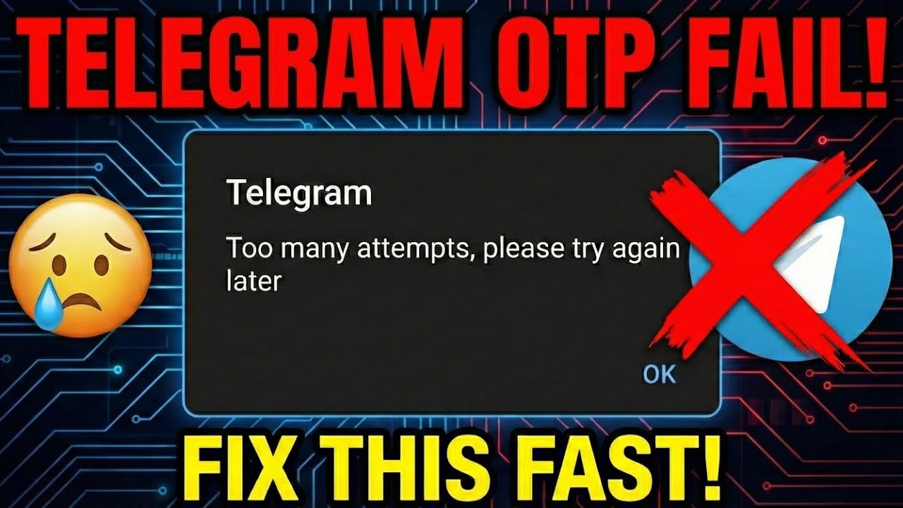 Telegram too many attempts please try again later problem solve Way | How to fix