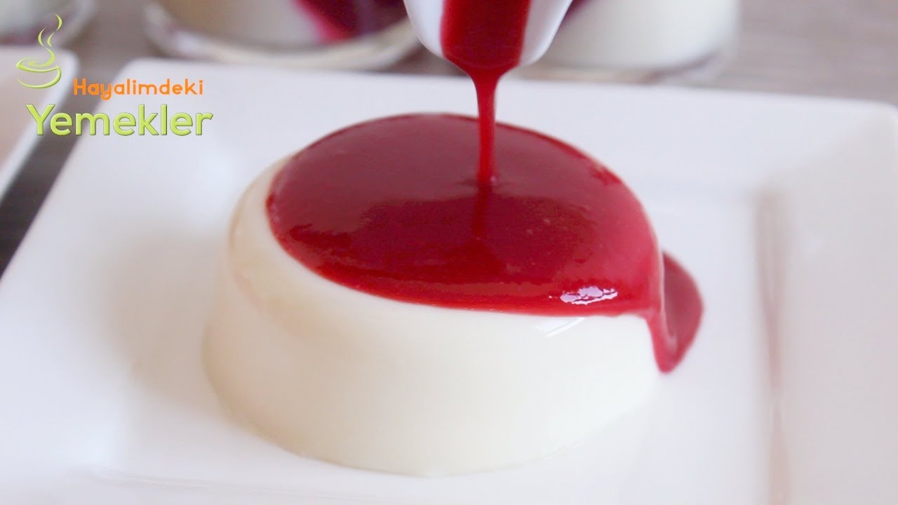 Meşhur İtalyan Tatlısı PANNA COTTA Tarifi -  Unsuz,Nisaştasız Sütlü Tatlı Panna Cotta Nasıl Yapılır