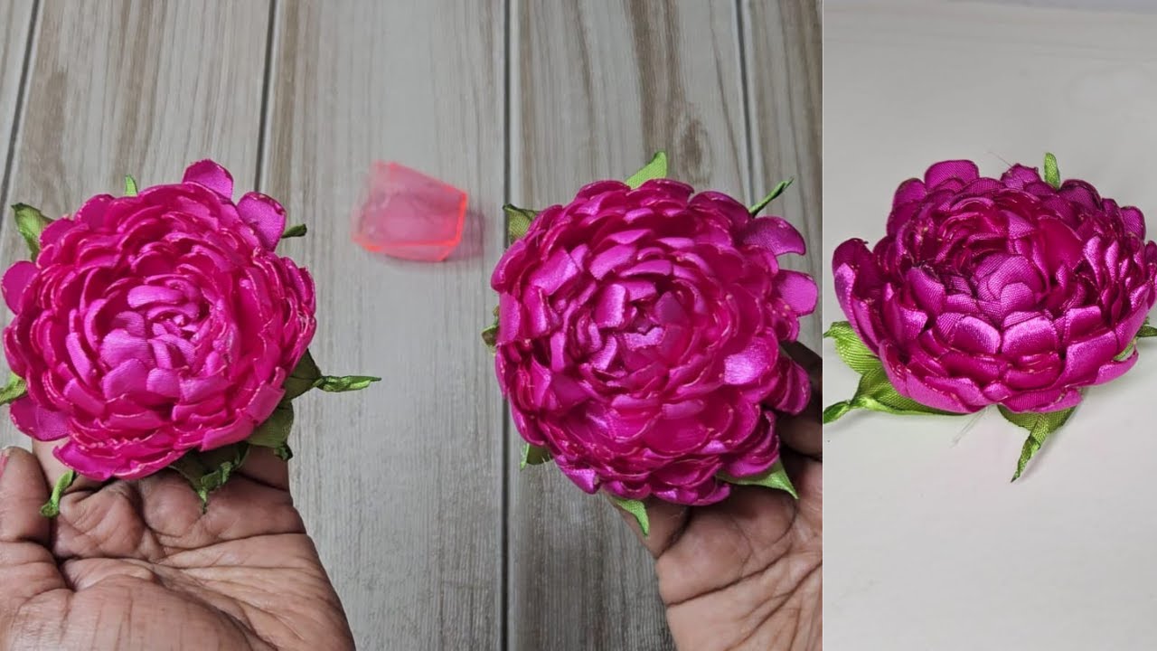 Gorgeous   Chrysanthemum Flower Making l DIY - Satin Ribbon Flower Making l Handmade Flowers