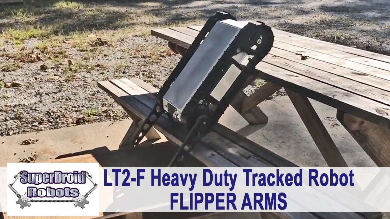 Heavy Duty Tracked Robot with Flipper Arms LT2-F by SuperDroid Robots