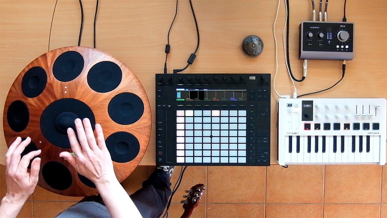 Neotone Digital Handpan, Live Looping | MiniLab 3, Audient Ableton Push2, & Epiphone