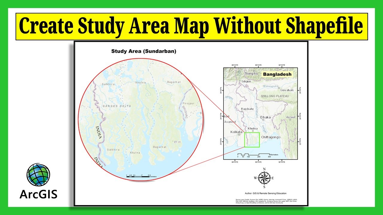 How to Create Study Area Map without Shapefile in ArcGIS