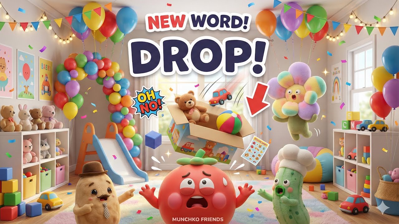 DROP! 🎉 Learn English Words for Kids | Munchko Friends