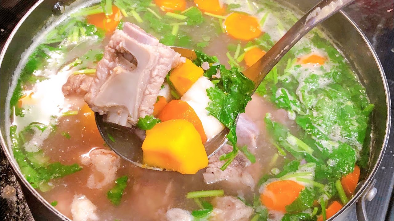 Cách Nấu Canh Súp Khoai Lang Sườn Non Siêu Ngon Ăn Hoài Không Ngán/How To Cook Dinner Yam Soup|NC
