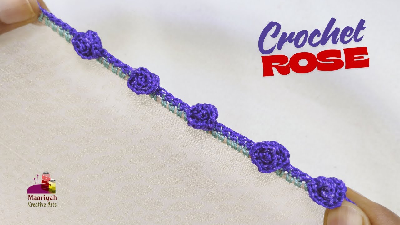 How To Make Crochet Rose Border Lace | Crosia | Qureshia | Dupatta Lace Design - 1119