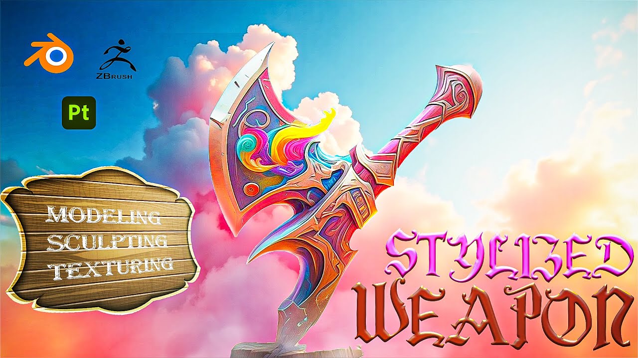 STYLIZED WEAPON DESIGNING LIVE STREAM #blender #Unblender #youtube`