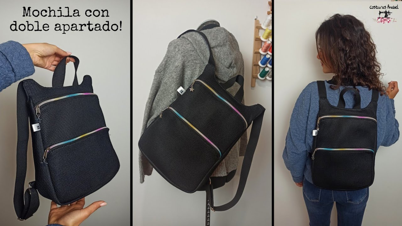 C&oacute;mo hacer una mochila 🎒| Mochila con doble apartado 🤯| Muy f&aacute;cil!