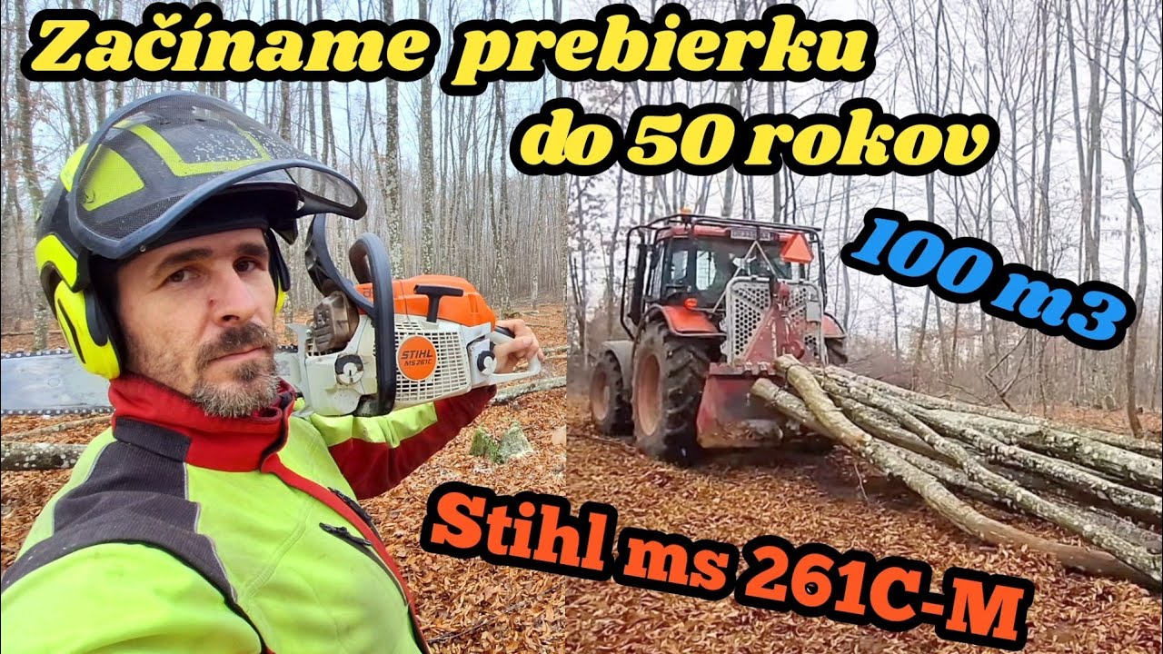 Запускаем новую ленту прореживания до 50 лет, длиной 400 метров, Stihl 261C-M, Zetor, Amles.
