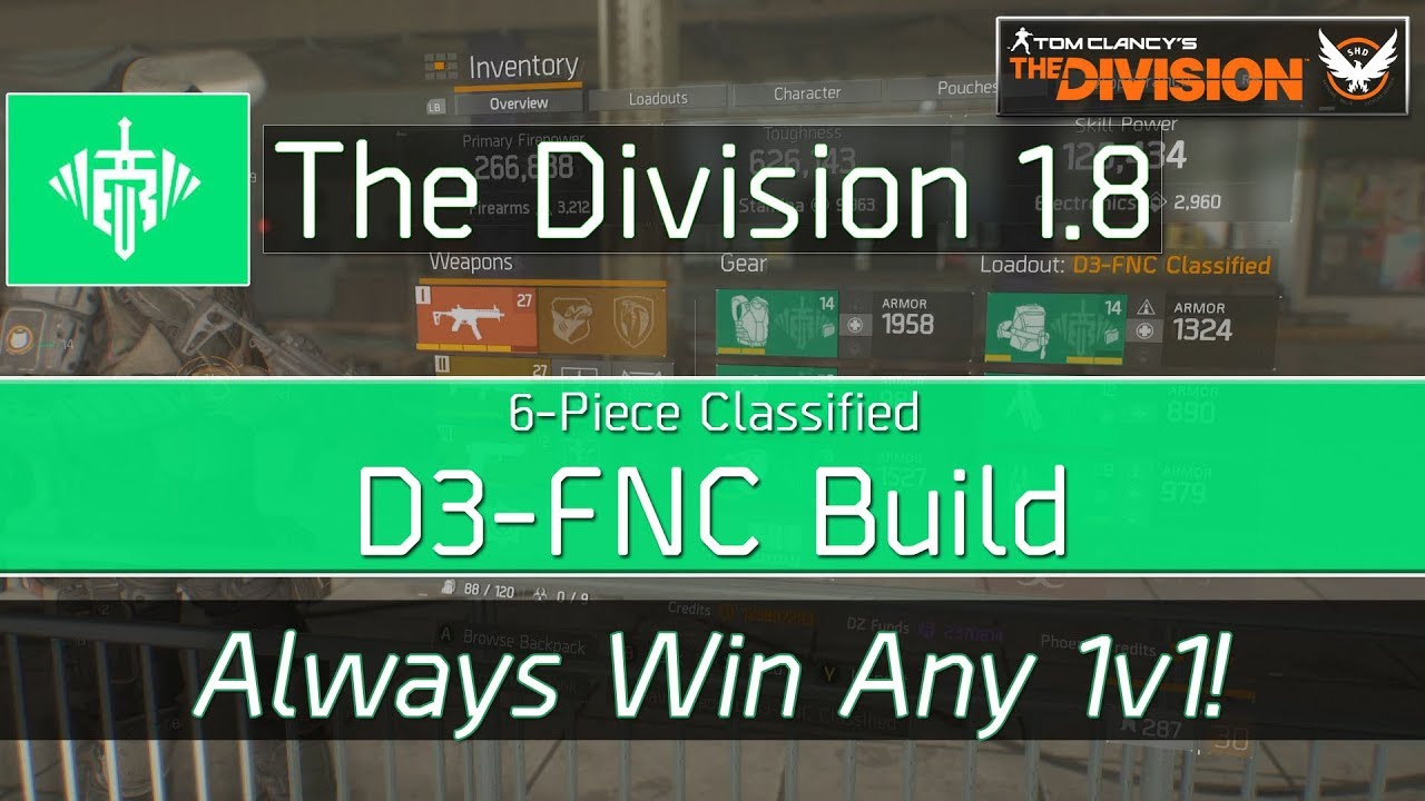 The Division 1.8 Classified 6 Piece D3-FNC Build - Always Win Every 1v1!