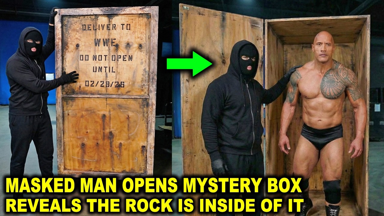 Masked Man Opens Mystery Box Reveals The Rock is Inside of it on WWE RAW & SmackDown as He Returns