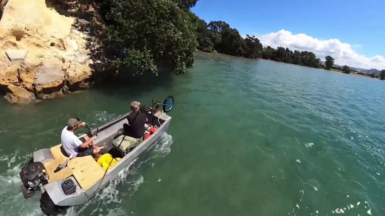 Amphibious ATV Boat On The Water!