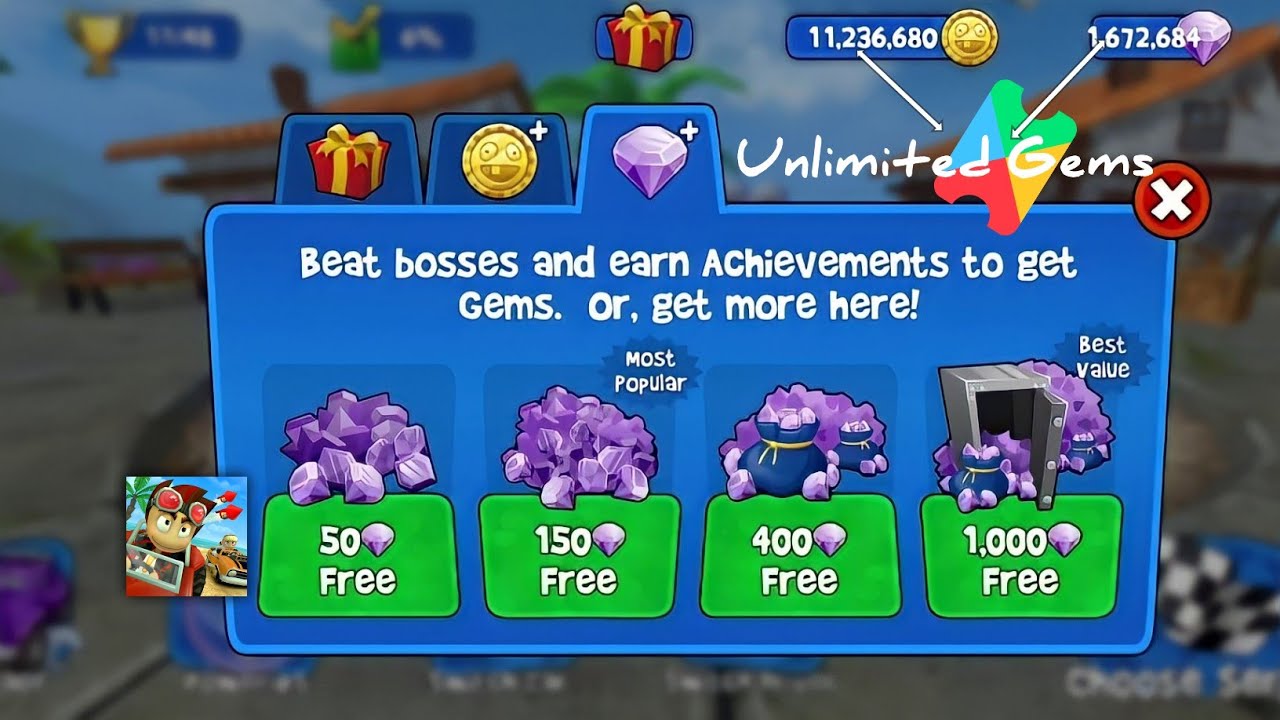 Beach Buggy Racing All Cars Unlock & MAX 1000HP/Gems & Coins Hack (IOS/Android) Gameplay Walkthrough
