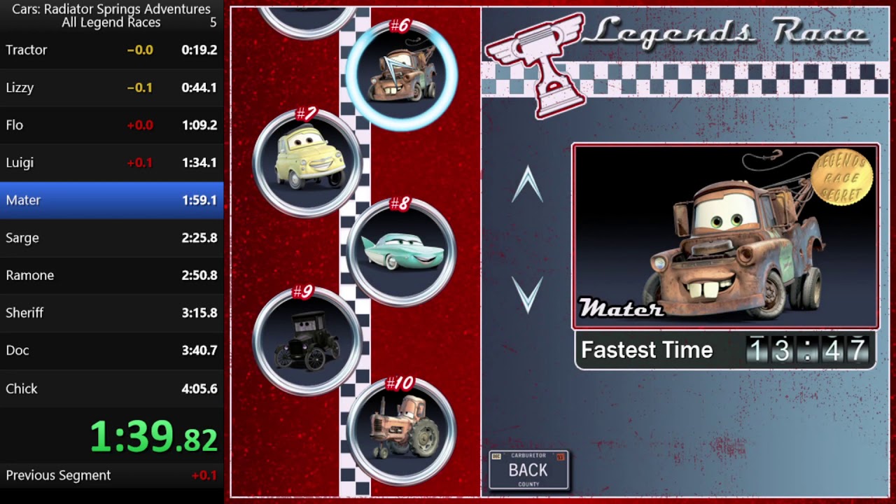Cars: Radiator Springs Adventures: All Legend Races in 4:04.97