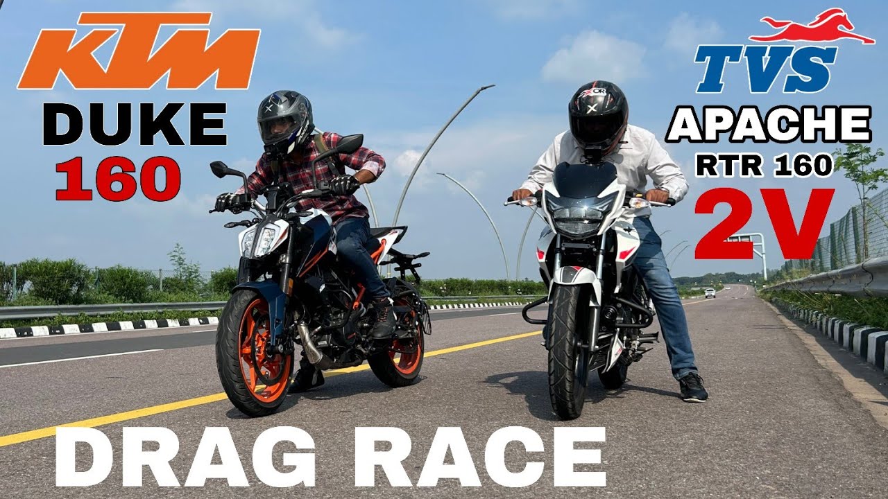 TVS APACHE RTR 160 2V E20 VS KTM DUKE 160 E20 || DRAG RACE || WHO WILL WIN...IN THIS RACE.....?