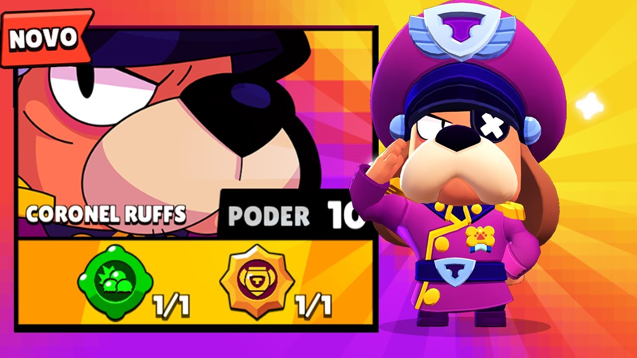JOGUEI COM O NOVO BRAWLER CORONEL RUFFS, ATUALIZA&Ccedil;&Atilde;O BRAWL STARS