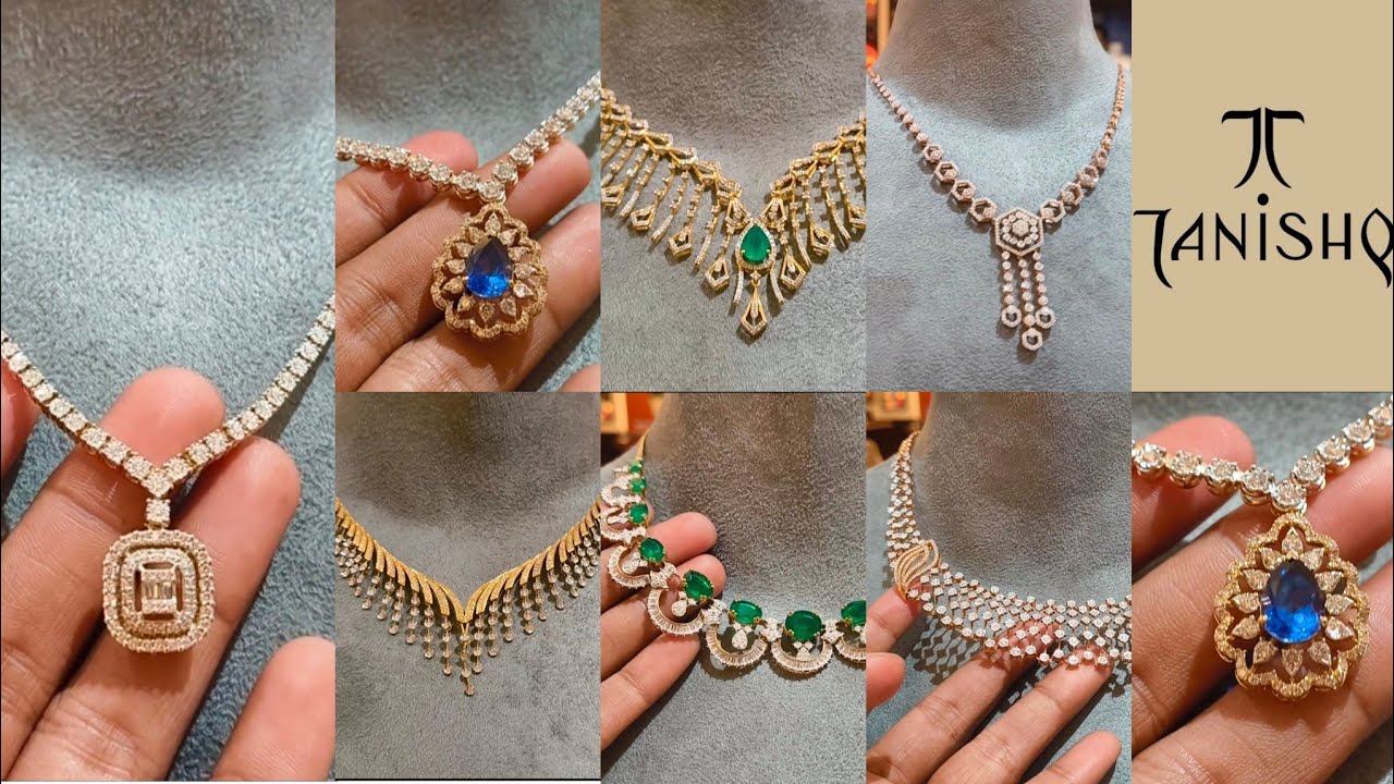 Tanishq Latest  Diamond Necklace Set Collection With Weight And Price 😱 #trending #youtube
