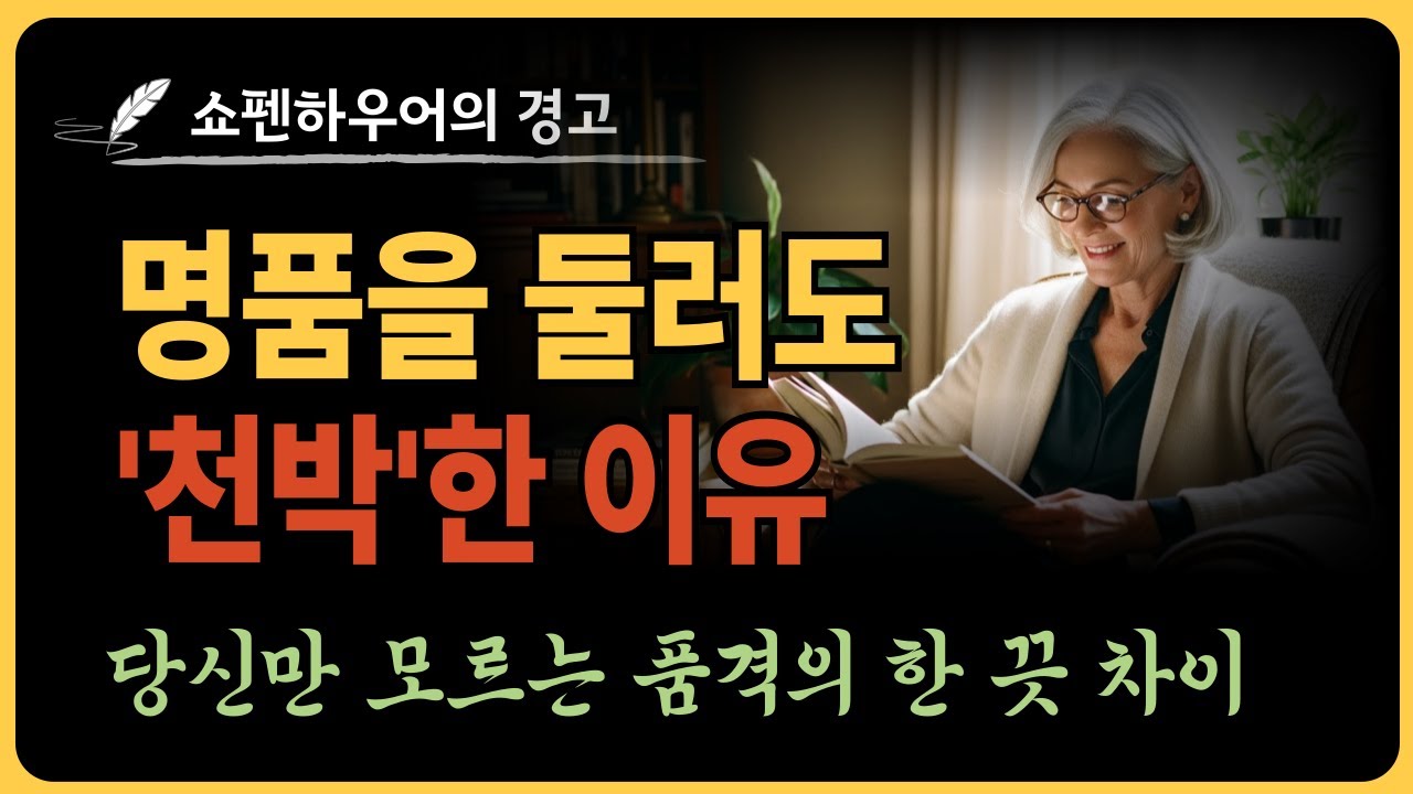 명품 둘러도 '싸구려' 같은 사람의 특징 | 쇼펜하우어가 경고한 '천박함' 면하는 법