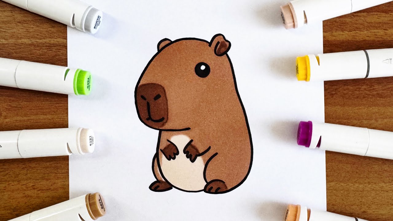 How to Draw Capybara Kawaii | Step-by-Step