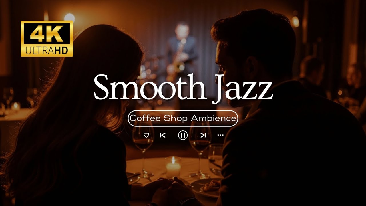 Snowy City Café Ambience With Soothing Jazz Music - Cozy Fireplace Crackling For Jazz Music