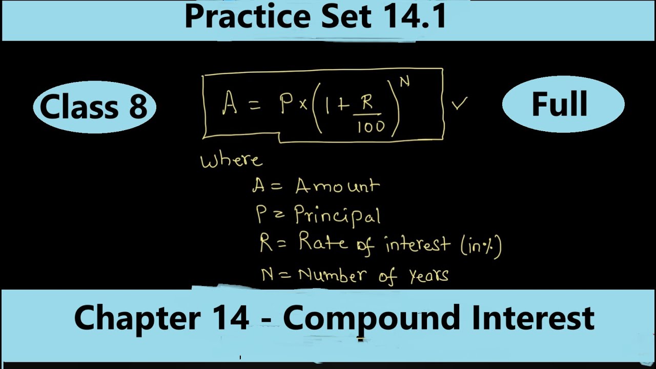 Practice Set 14.1 class 8th Math / 14.1 Compound Interest / Maharashtra State board
