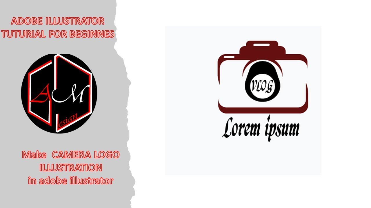Make  CAMERA LOGO ILLUSTRATION in adobe illustrator
