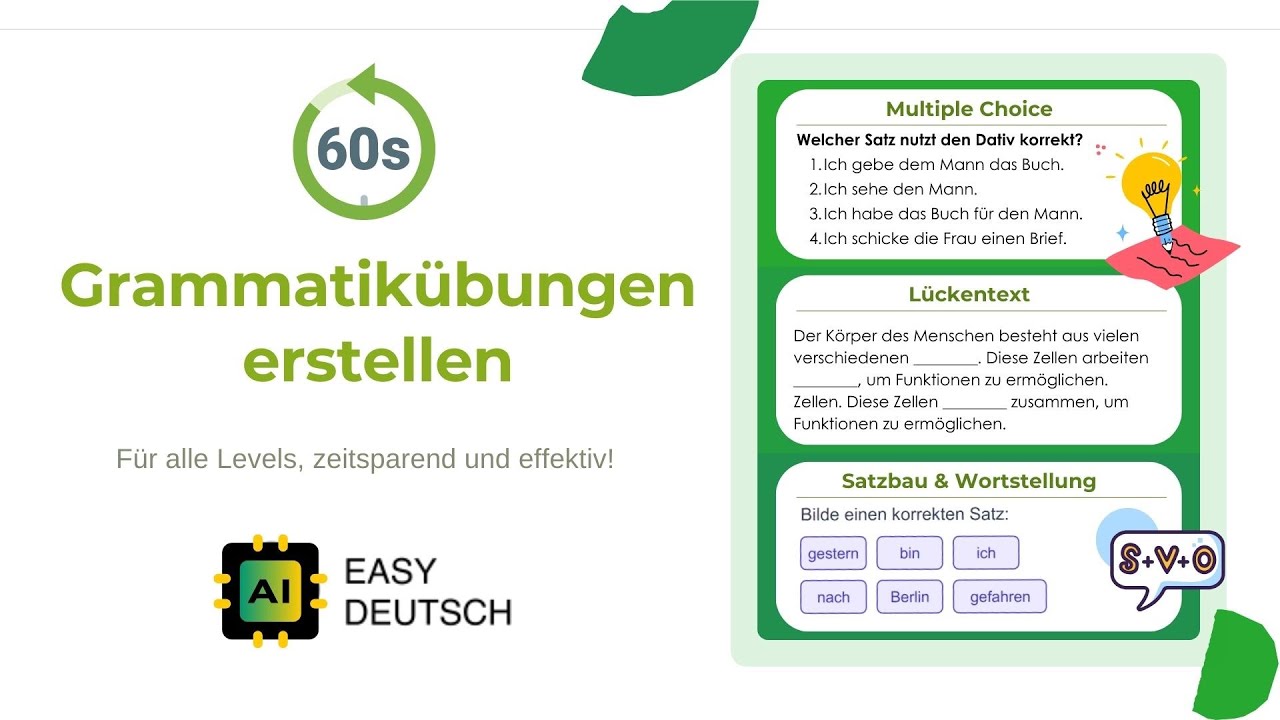 📝 CHALLENGE #7: Erstelle komplette Grammatikübungen in nur 60 Sekunden! 🚀