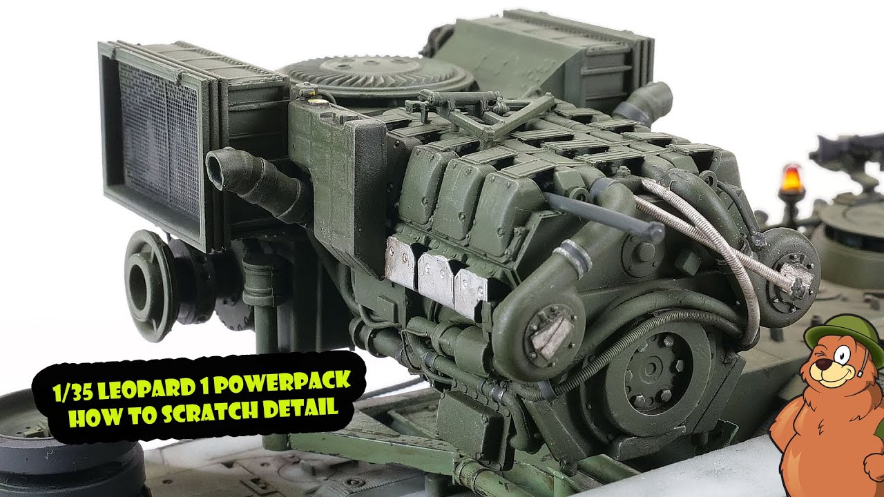 1/35 Leopard I Powerpack: введение в деталировку царапин, покраску и состаривание