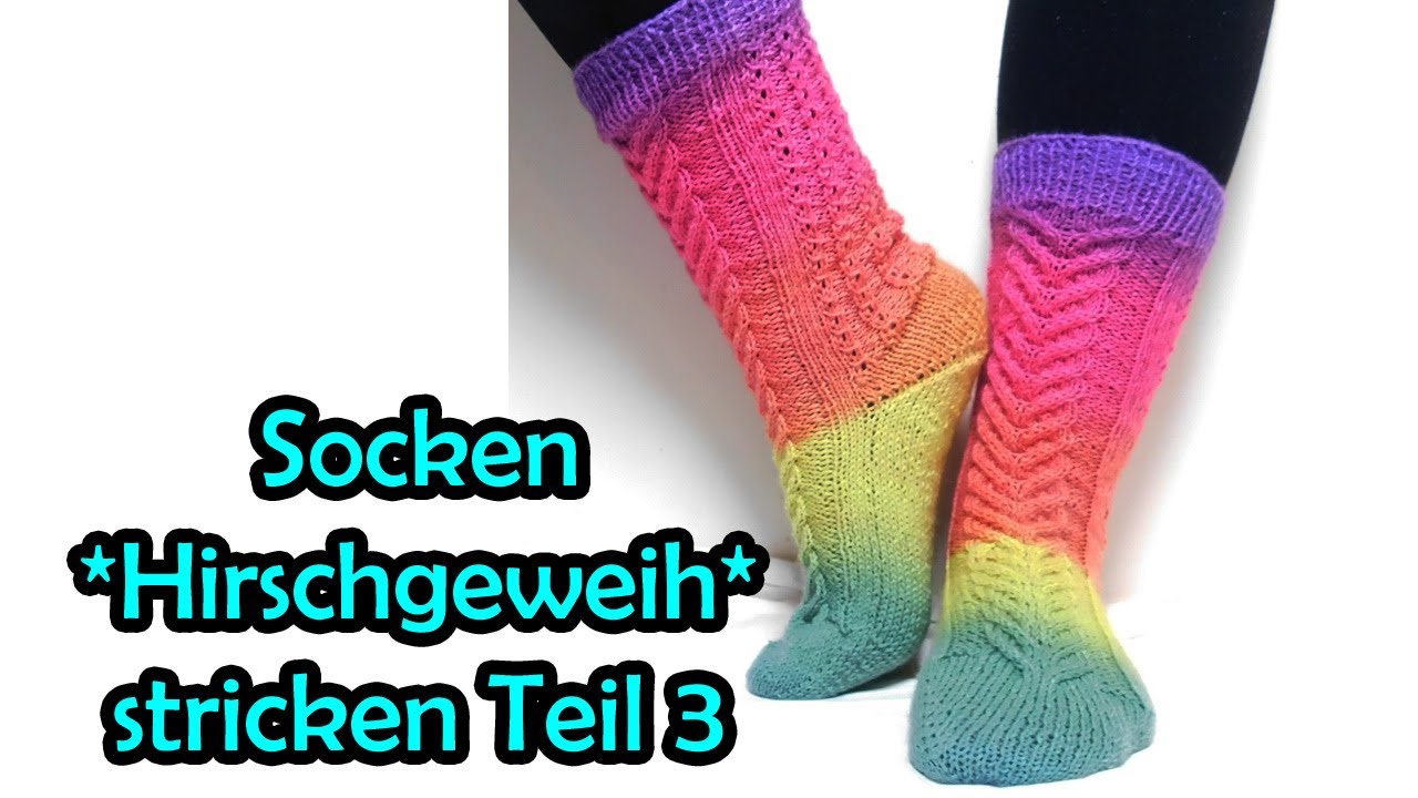 Socken *Hirschgeweih* stricken Teil 3 - Romy Fischer Strickanleitung