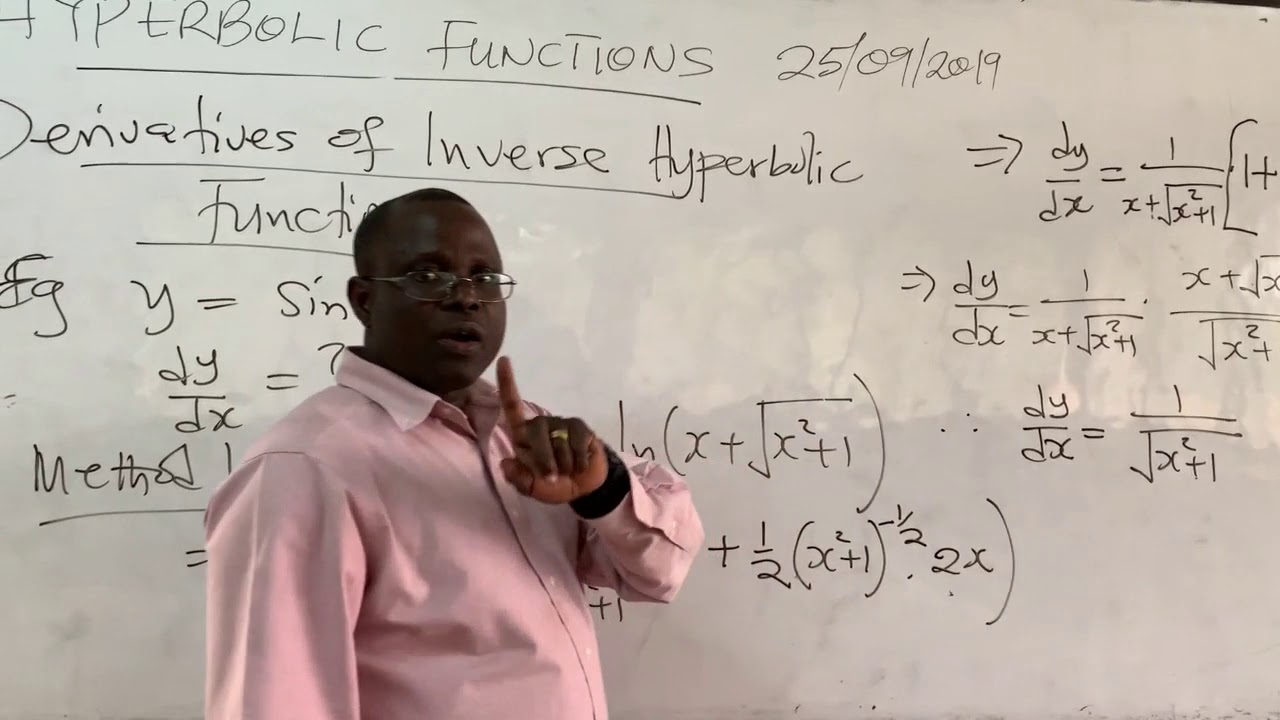 LECTURE 6  DERIVATIVE OF INVERSE HYPERBOLIC FUNCTIONS