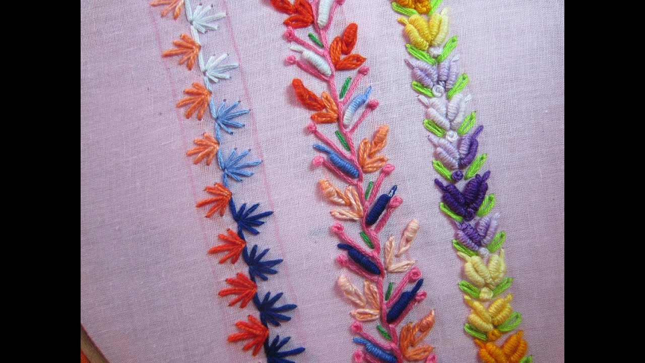 Hand Embroidery Designs | Basic embroidery stitches # Part-7 | Stitch and Flower-79