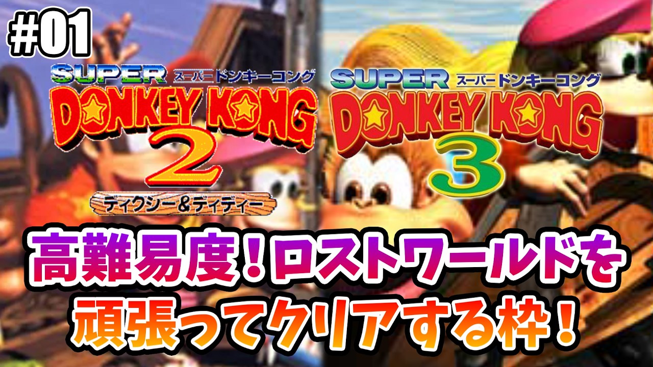 【スーパードンキーコング2＆3】高難易度のロストワールドをクリアしたい枠！＃01