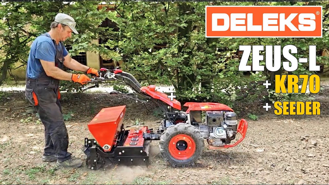 Motocoltivatore DELEKS ZEUS-L con erpice rotante e seminatrice