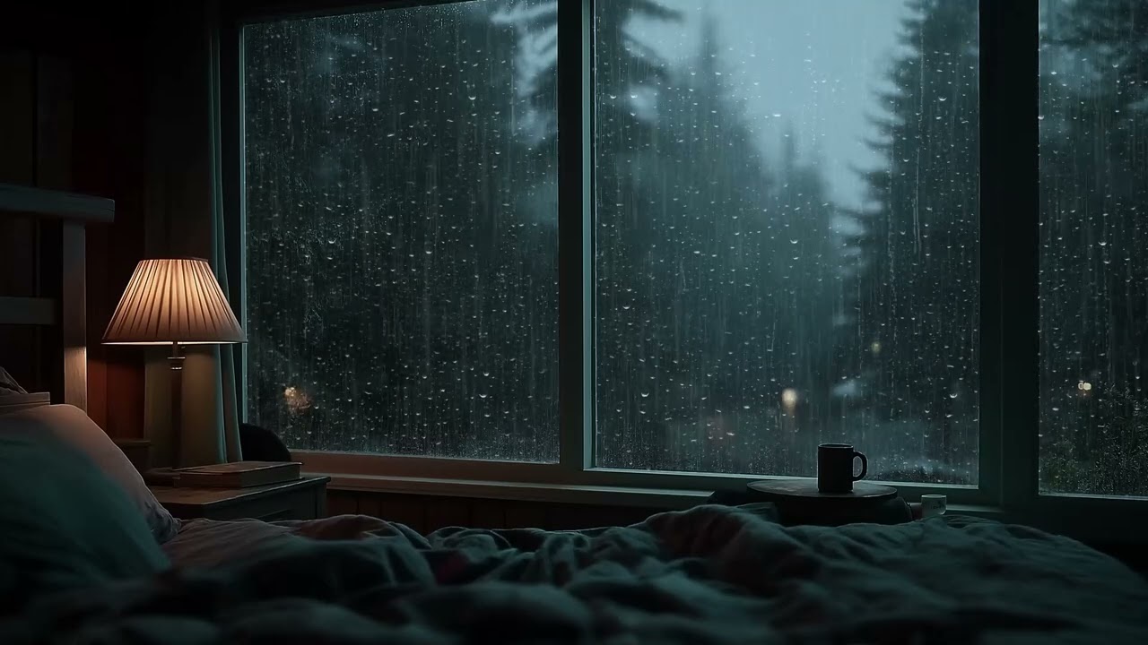 🌩️🎹 Bedroom Rainstorm & Piano | 3 Hours Gentle Indoor Rain | Sleep Focus Study Meditation Healing