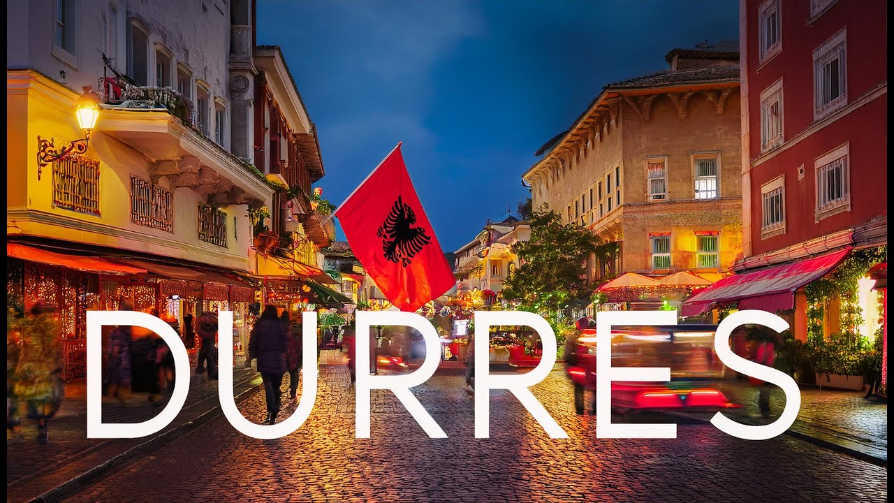 Sunset to Nightfall in Durres, Albania – An Enchanting 4K Walking Tour by night with captions 🇦🇱
