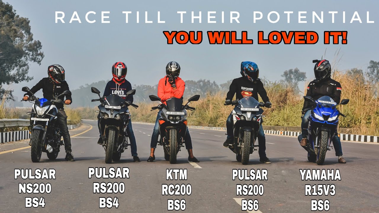 Pulsar RS200 Bs6 Vs R15v3 Bs6 Vs RS200 Bs4 Vs NS200 Bs4 Vs Ktm RC 200 Bs6 || Highway Long Race