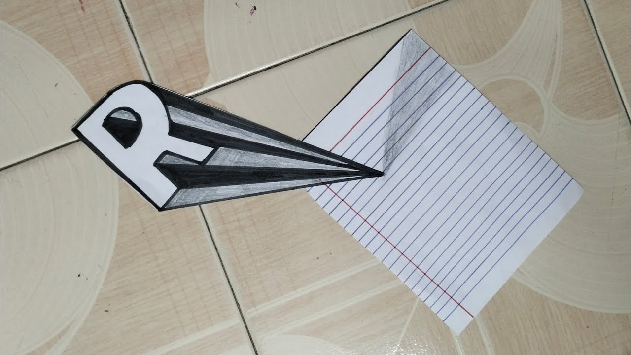 This Letter R Looks Like It’s Floating on Paper 😱 | 3D Drawing Tutorial