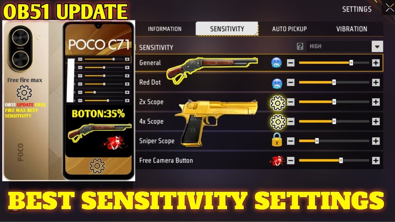 poco C71 Free Fire Sensitivity 🥶 Headshot poco C71 Free Fire Sensitivity 2025 🆕 OB51 UPDATE 