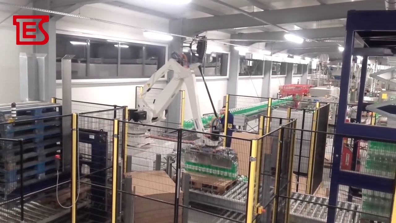 Palletizing System with Robot, full PET bottles