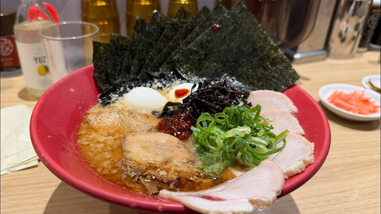 Ippudo Ramen 🍜  in Ginza Tokyo, Japan 🇯🇵 - hot bowl of Ramen was perfect for our jet lag souls 