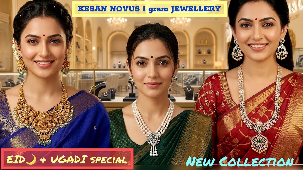 LIVE jewellery sale ( NO FAKE OFFER EID & UGADI special price ) KESAN NOVUS 1 gram gold COLLECTION