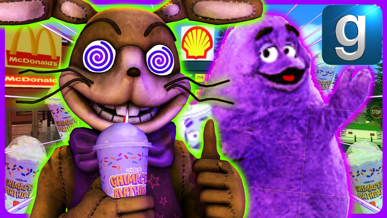 Gmod FNAF | Glitchtrap Gets Hunted Down By Grimace From McDonald’s!