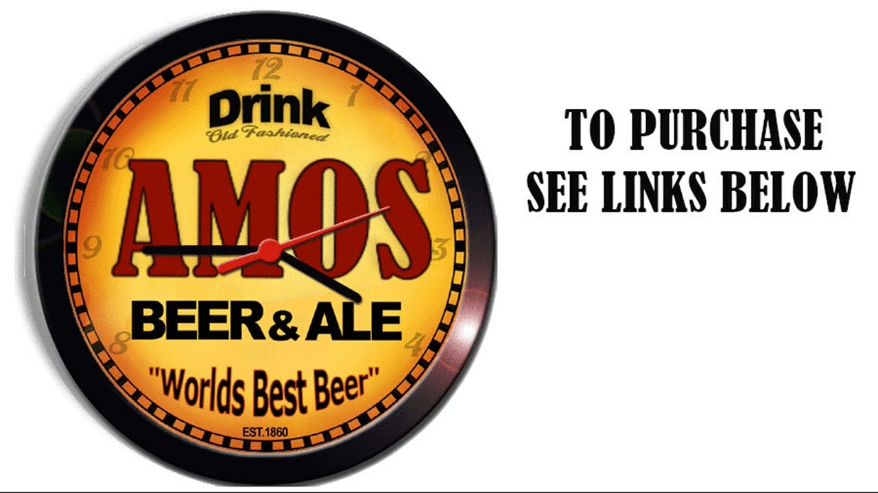 AMOS BEER ALE WALL CLOCK