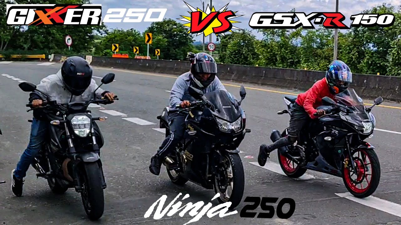 ¡BATALLA ÉPICA!😱🔥 SUZUKI GSX-R 150 VS KAWASAKI NINJA 250 VS GIXXER 250 DRAG RACE