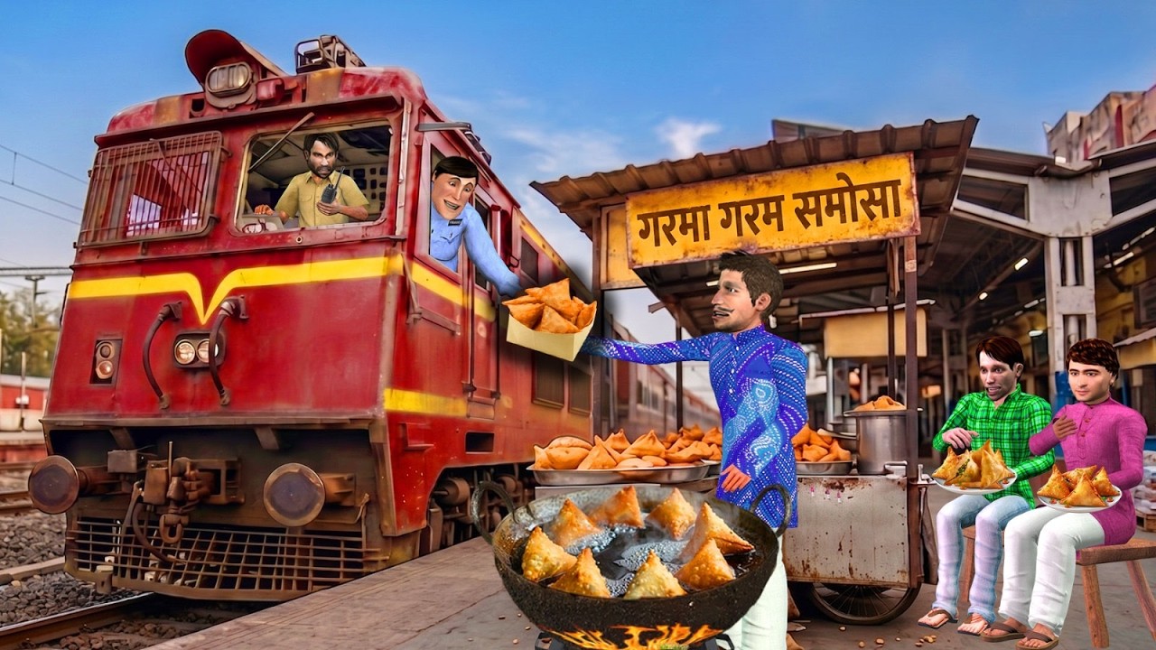 Railway Driver Stopped Train for Samosa Tasty Train Samosa Hindi Kahani Moral Stories Funny Comedy