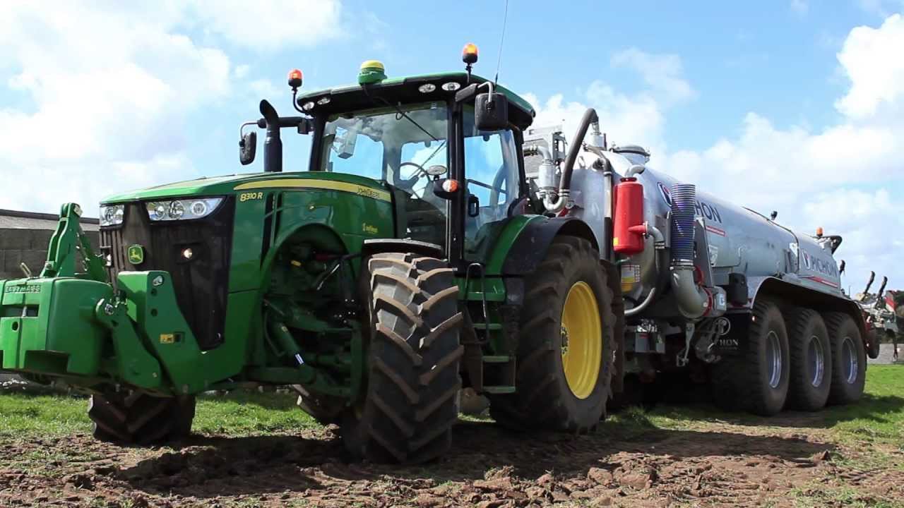 John Deere 8310 R, tonne a lisier Pichon et Boitier Tact Master